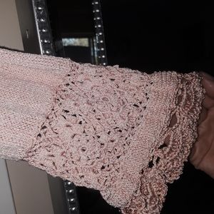 NANETTE LEPORE SZ. LARGE HAND KNITTED NUDE PINK